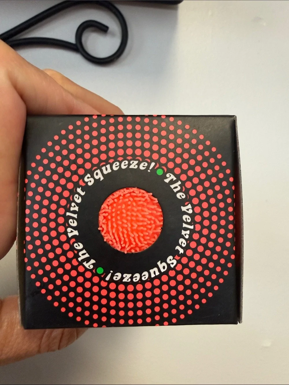 Fuzz Ball Velvet Squeeze - Bright Coral Orange